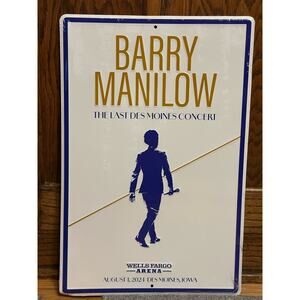 Barry Manilow Last Des Moines Concert Tin Wells Fargo Arena August 1, 2024 18x12